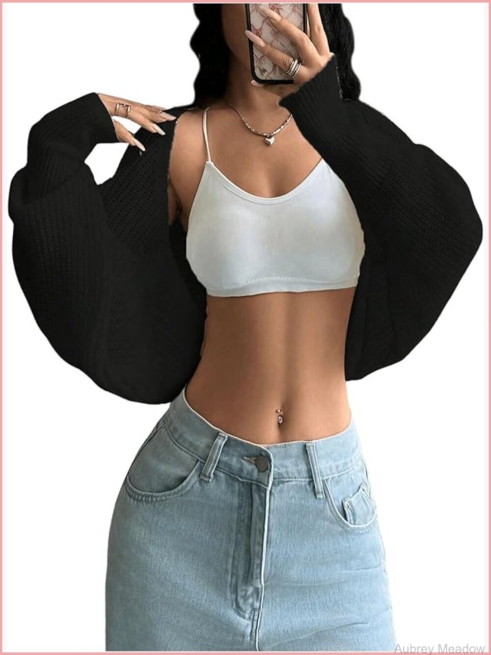 Open Front Cropped Cardigan Bolero Sweater Lightweight Long Sleeve Shrug Knit